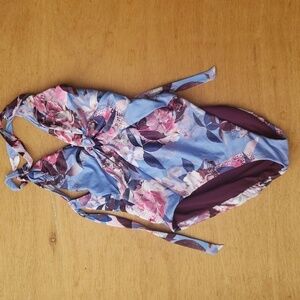 Becca by Rebecca Virtue swimwear floral one piece bathing suit SZ S nwot